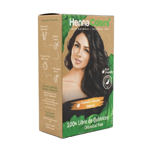 HENNA COLORS TINTE CASTAÑO OSCURO NATURAL