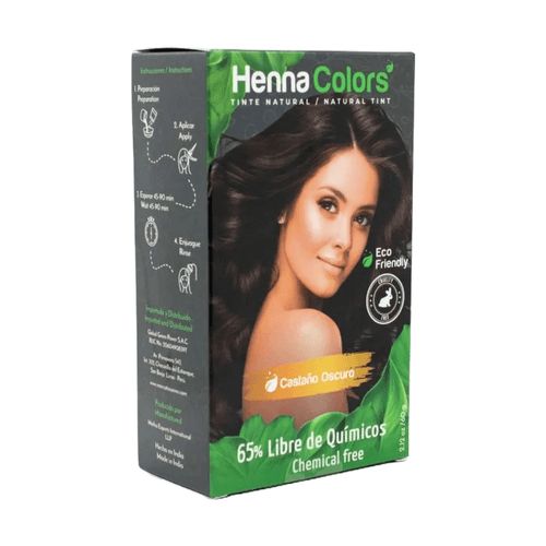HENNA COLORS TINTE CASTAÑO OSCURO 65%